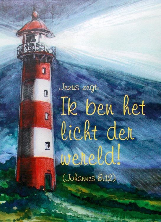 POSTER A3 VUURTOREN JOH 8:12