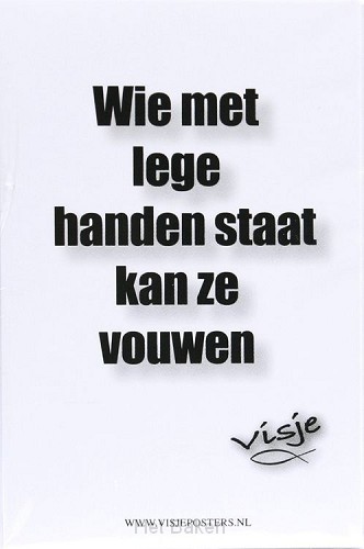 MINIKAART VISJE WIE MET LEGE HANDEN STAA