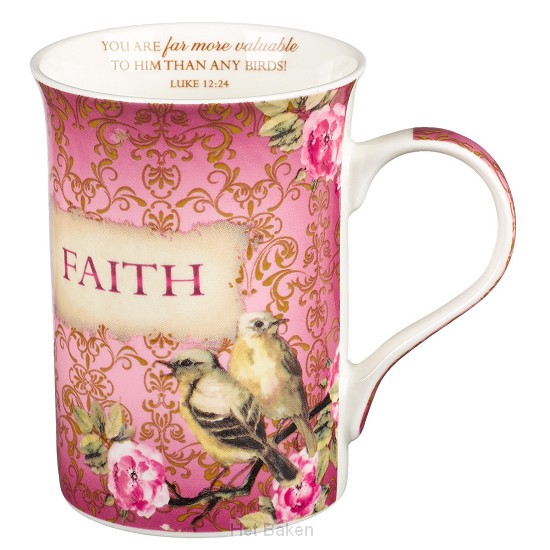Faith - Pink - Mug with coaster