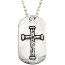 Iron cross - JCID Tag pendant - Necklace