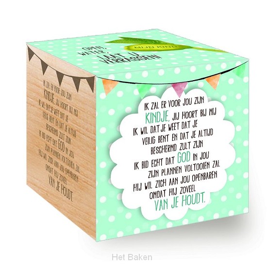 Groei Kubus hout:  Ik zal er voor jou zi