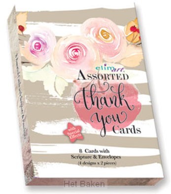 Boxed cards thank you roses front set8