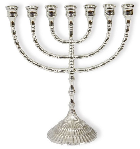 Menorah 24.5cm zilverkleur