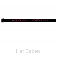 Armband WWJD Zwart/Neon Pink