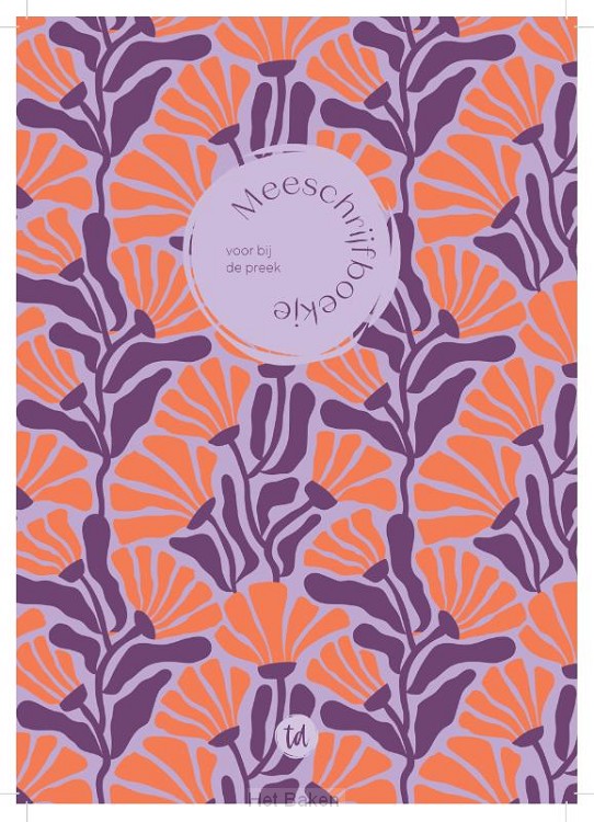 Meeschrijfboekje bij de preek paars