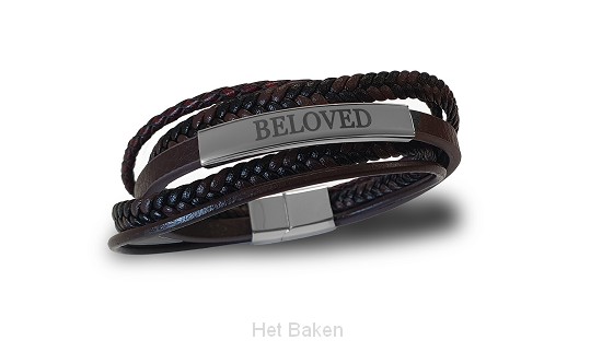 Armband leer beloved bruin 21cm