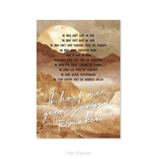 Plexiglas A5 Geen zorgen bruin