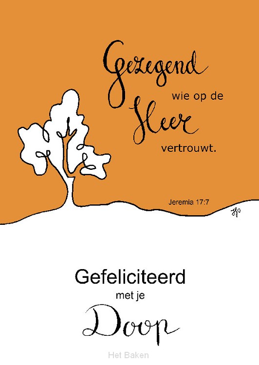 Kaart gefeliciteerd doop