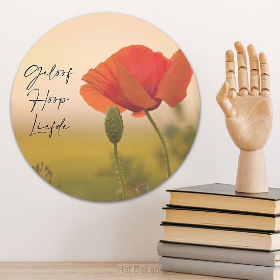 Muurcirkel klaproos geloof hoop en liefd