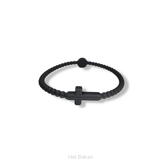 Siliconenarmband kruis antraciet