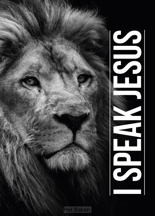 Poster a4 i speak Jesus - lion