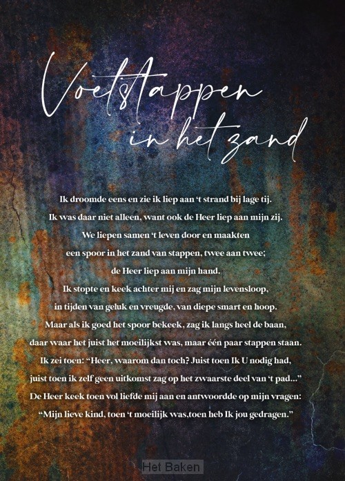 Poster 50x70 voetstappen in het zand