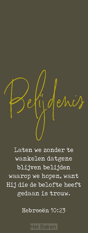 Boekenlegger gefeliciteerd belijdenis