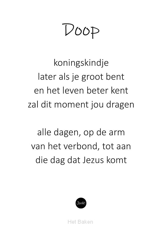Kaart ''Doop''