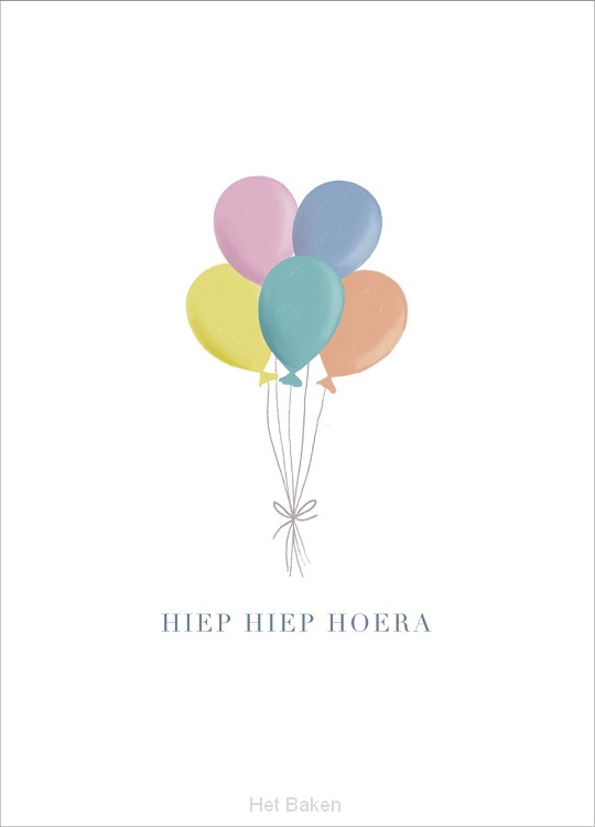 Kaart Hiep hiep hoera - ballonnen