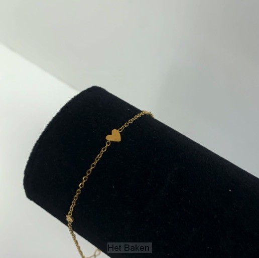 Ketting drie hartjes goud