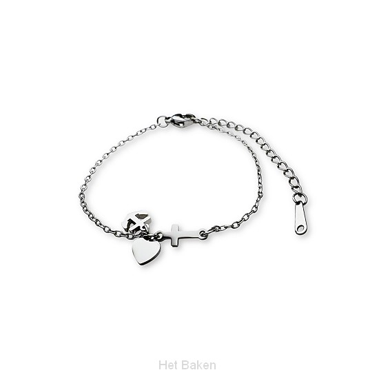 Armband bedeltjes geloof, hoop, liefde