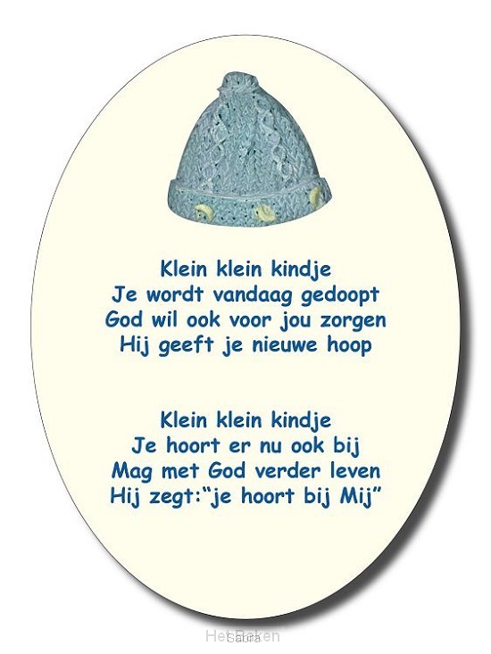 KLEIN, KLEIN KINDJE (JONGEN)