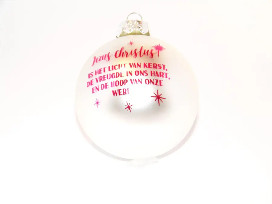 Het licht van kerst Kerstbal zilver mat
