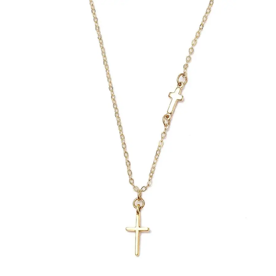 Cross stainless steel necklace gold