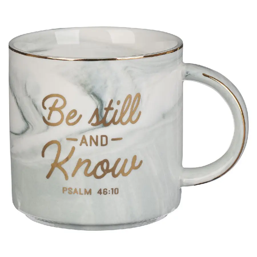 Be Still White Marbled - Psalm 46:10