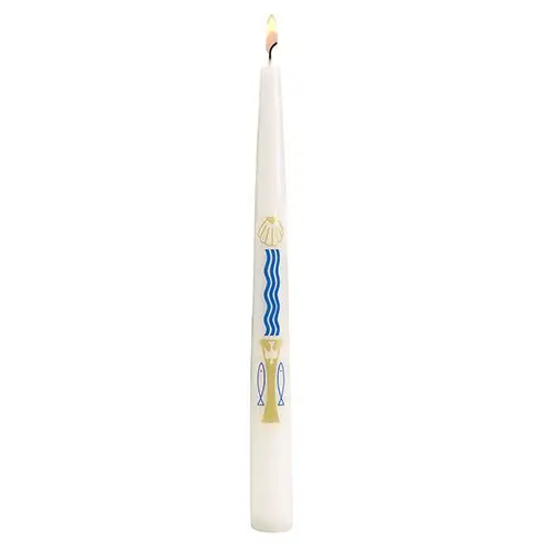 Baptism Candle Shell/Water/Fishes