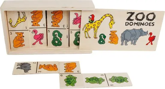 Houten domino dieren 28dlg