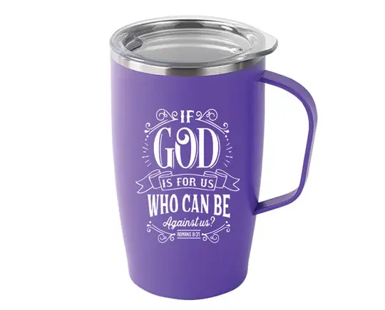 Tumbler Mug Purple If God is for us
