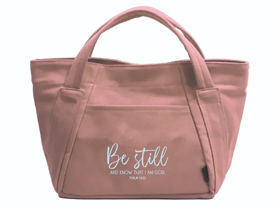 Mini canvas tote bag Be still and know