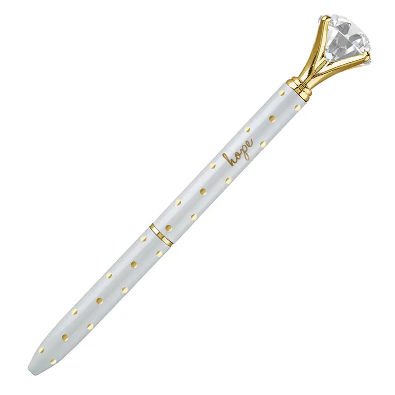 Gold dot gem pens white/gold hope set3