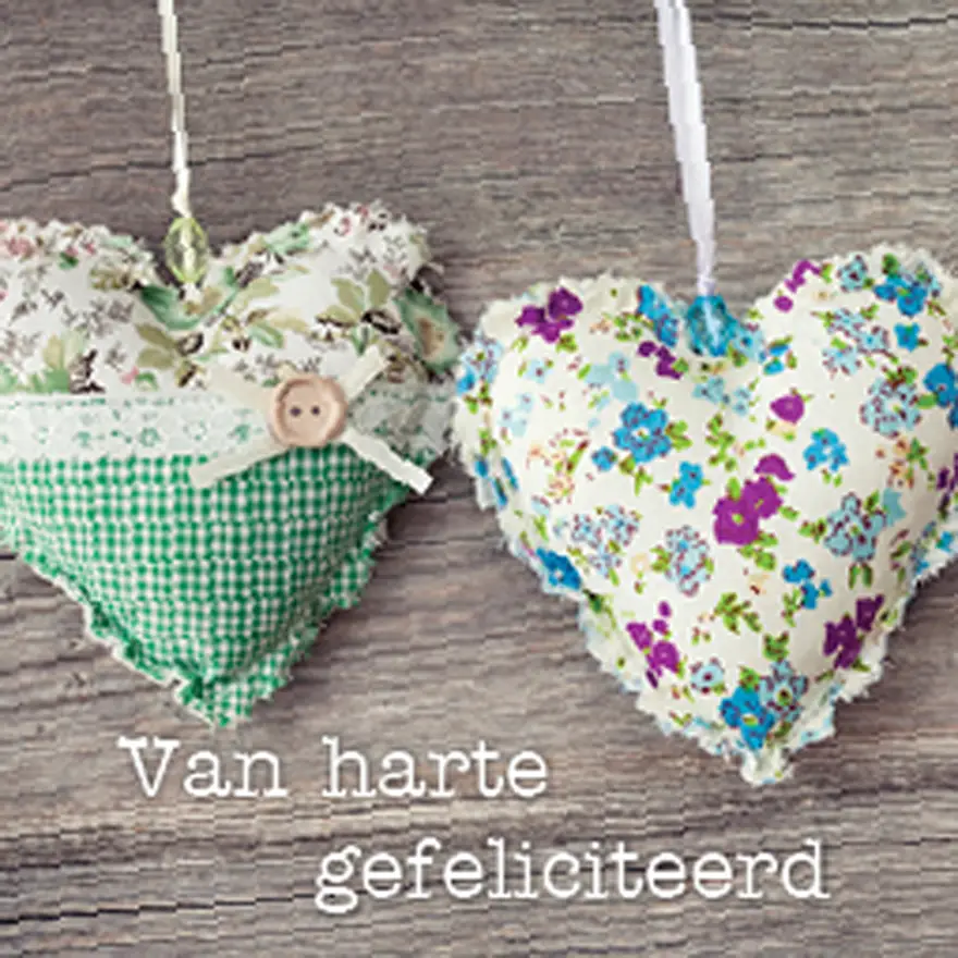KADOKAARTJE VAN HARTE GEFELICITEERD