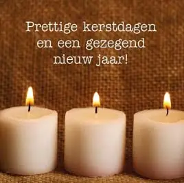 KERSTKAART KAARSEN PRETTIGE KERSTDAGEN