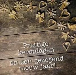 KERSTKAART ENGELTJES EN HARTJES PRETTIGE