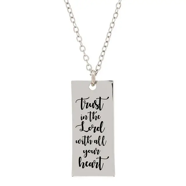 Silverplated Pendant/Necklace trust in t