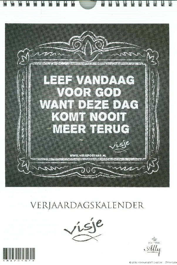 VERJAARDAGSKALENDER VISJE
