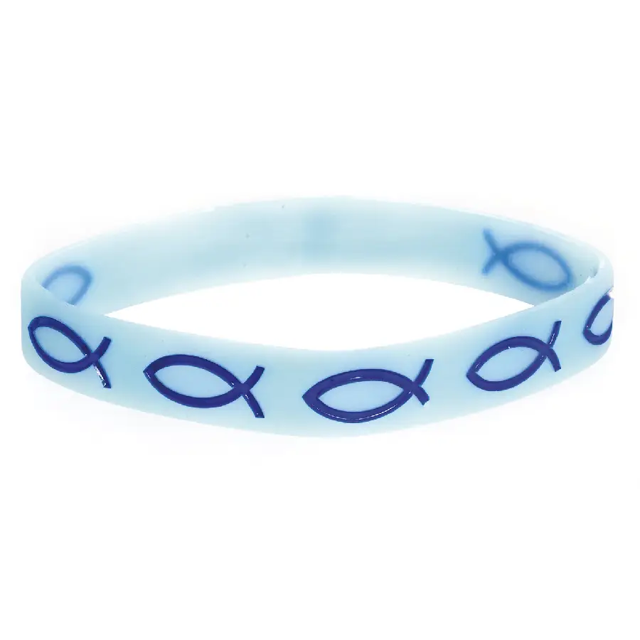 Armband vis blauw rubber