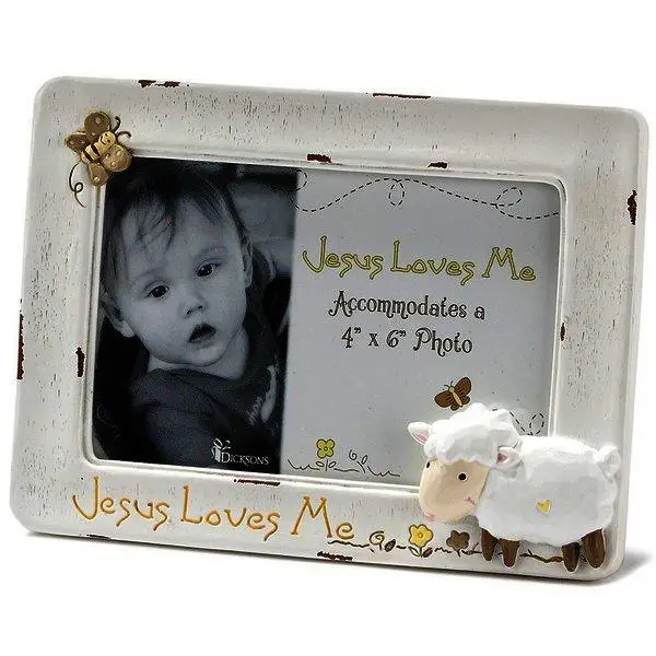 Jesus Loves Me - Resin Tabletop Photo Fr