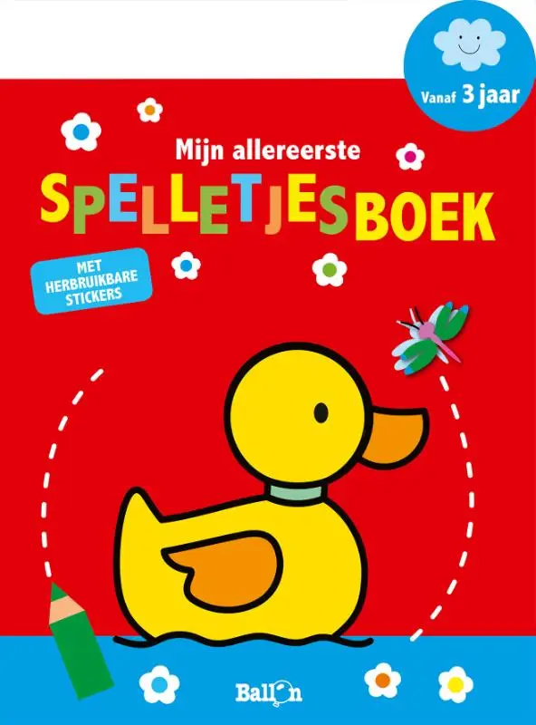 Spelletjesboek met stickers blauw 2+