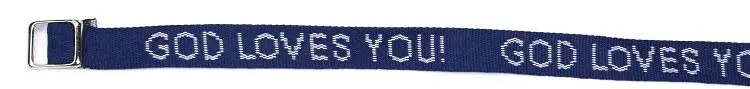 ARMBANDJE GOD LOVES YOU BLAUW