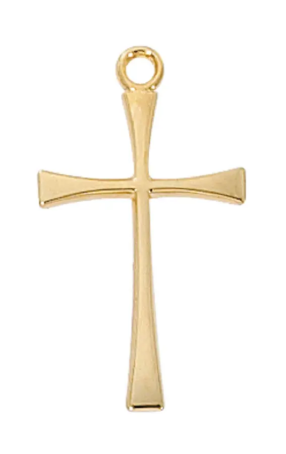 Cross flared 2,6 cm silver in giftbox