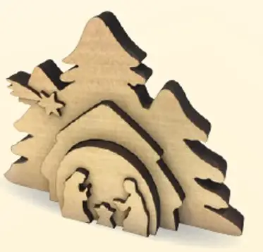 Kerstdocoratie 3d kribbe