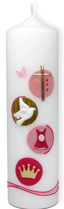 Doopkaars Koningskind roze 22cm