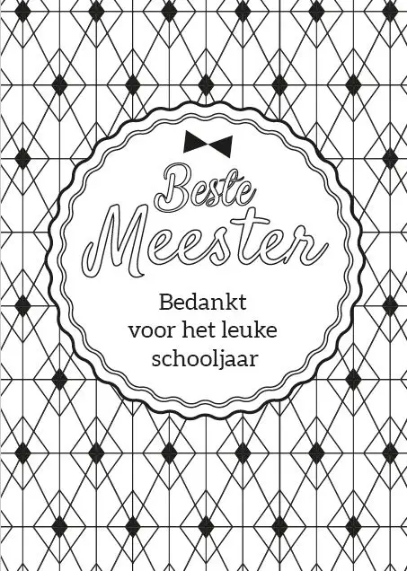 Kleurkaart Bedankt meester