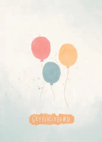 Kaartje A7 Gefeliciteerd