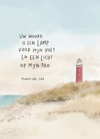 Kaartje A7 Uw Woord is een lamp