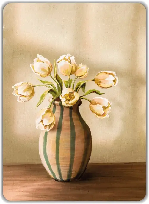 Vaas tulpen (blanco)