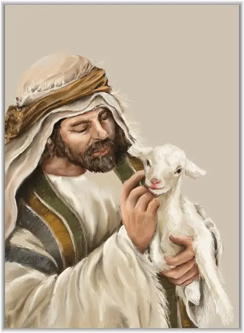 Poster A4 Herder met schaapje