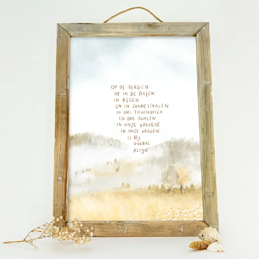 Schilderij A4 Op de bergen