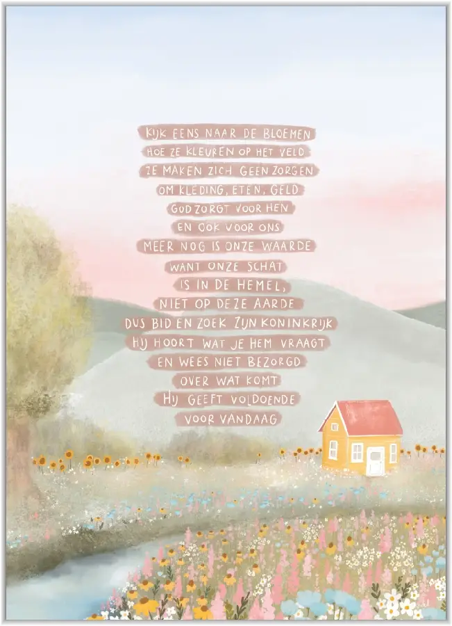 Poster A4 Kijk eens naar de bloemen