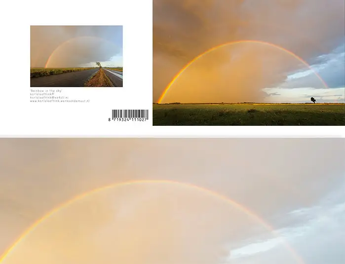 Panoramawenskaart zt rainbow in the sky